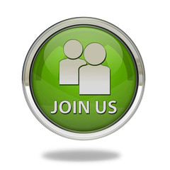 Join us pointer icon on white background