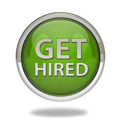Get hired pointer icon on white background