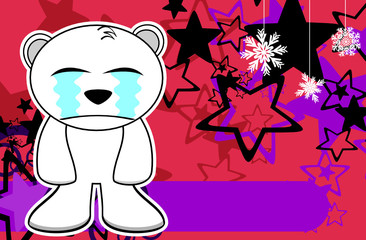 polar teddy bear cartoon xmas background2