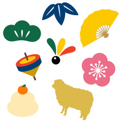 羊　新年　お正月　年賀状素材　2015年