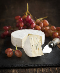 Cheese and grape.