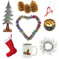 Christmas decorations collage