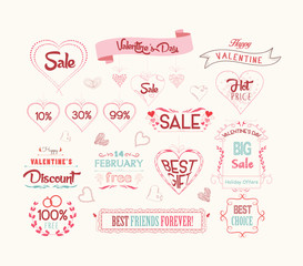 set of valentine sale for design