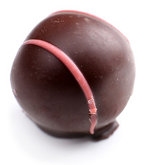 Delicious chocolate candy isolated on white