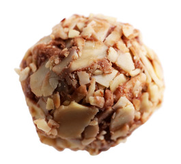 Delicious chocolate candy isolated on white