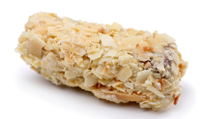 Homemade sweet chocolate isolated on white background