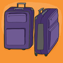 Two Purple Suitcases