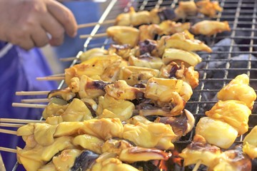 B-B-Q Grilled Squid in the market