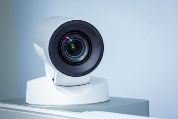 teleconference, video conference or telepresence camera closeup