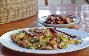 minced pork omelet