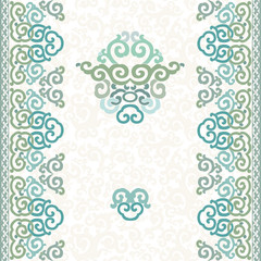 Colorful seamless ornament, white background.