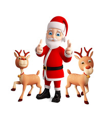 Santa and Reindeer celebrate christmas