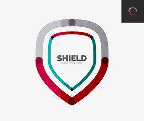 Minimal line design logo, shield icon