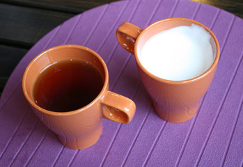 tea and hot milk cups