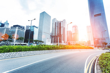 Fototapeta premium modern cityscape and road of Hongkong