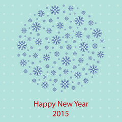 Christmas and New Year greeting card. Vector.