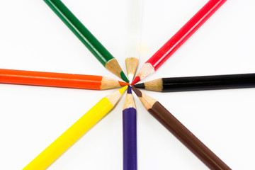 pencils isolated on white background