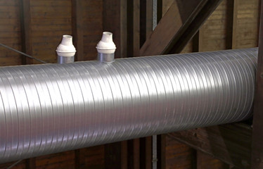 steel pipes to a heating plant in the industrial structure