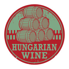 Grunge rubber stamp with words Hungarian Wine, vector