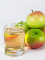 Glass with apple juice