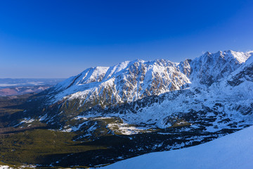 Obraz na płótnie Canvas Tatra mountains in snowy winter time, Kasprowy Wierch, Poland