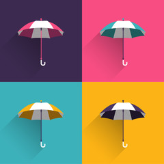 Umbrella sign. Flat vector sign.