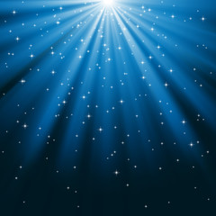 Blue Rays of Light and Stars © Giraphics