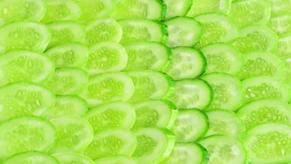Fototapeta na wymiar Cucumber silces background