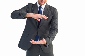 Obraz na płótnie Canvas Businessman gesturing with his hands