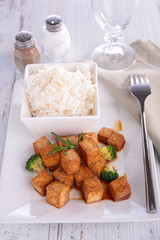 grilled tofu cooked with soy sauce