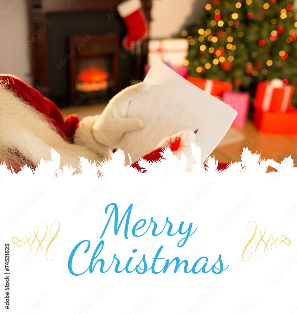 Poster composite image of santa checking his list