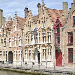 Fototapeta na wymiar Ancient houses in Bruges, Belgium