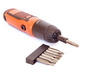 Electric screwdriver isolated on a white background.