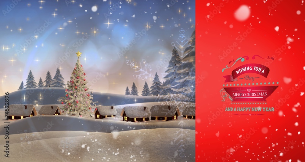 Poster composite image of snow falling