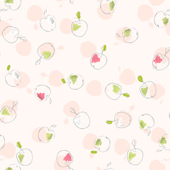 Seamless apples pattern vector