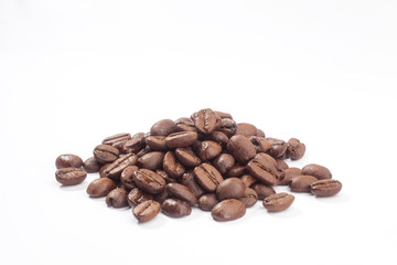 Coffee beans on white background