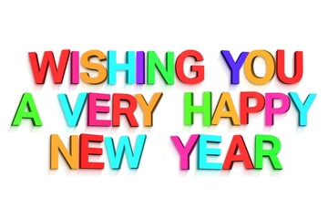 New year greeting in colourful letters