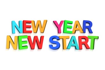 New year greeting in colourful letters