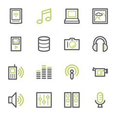 Media Web Icons Set