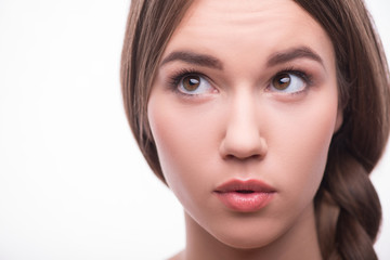 Obraz premium Beautiful girl expresses different emotions