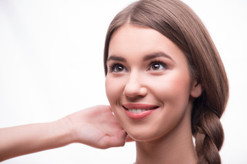 Obraz premium Beautiful girl expresses different emotions