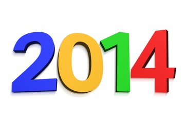 2014 in colourful letters