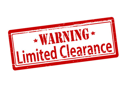 Warning liited clearance