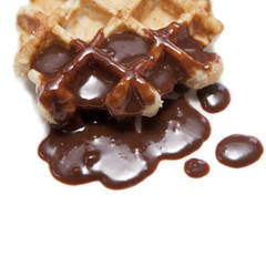 gaufres et chocolat fondu