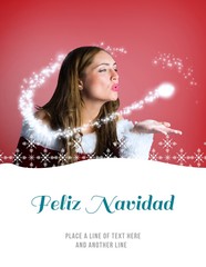Composite image of sexy santa girl blowing a kiss