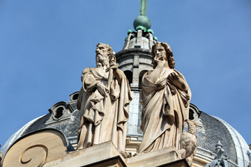 Fototapeta na wymiar Fragment of facade of the Chapelle de la Sorbonne in Paris