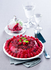 Pudding with berries