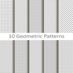 set of ten geometric patterns