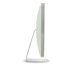 White computer monitor isolated