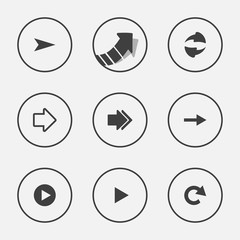 Arrow icon set pointer vector illustration internet web button